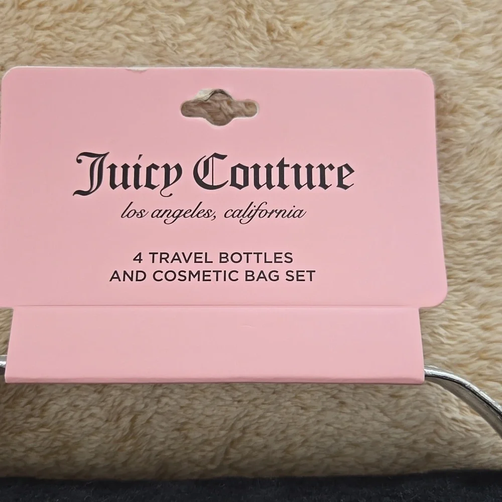 Juicy Couture 4 Pack Travel Bottles and Cosmetic Bag 100 ml TSA Approved